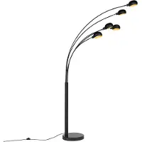 QAZQA Lampadaire design noir 5 lumières - Sixties Marmo