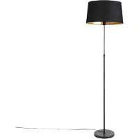 QAZQA Lampadaire noir avec abat-jour noir 45 cm réglable - Parte
