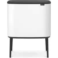 Brabantia Poubelle Bo Touch Bin blanc, 3 x 11 L