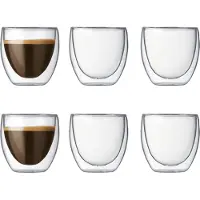 Bodum Pavina Lot de 6 petits verres à double paroi - 80 ml