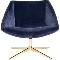 Bloomingville fauteuil de velours bleu élégant