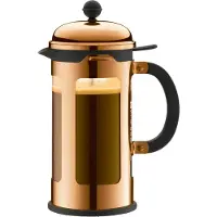 Bodum 11172-18 Chambord Cafetière à Piston avec 8 Tasses + Bec Verseur Verre Cuivre 1,0 L