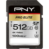 PNY PRO Elite - Carte mémoire flash - 512 Go - UHS-I U3 / Class10 - SDXC UHS-I