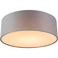 QAZQA Plafonnier gris 30 cm avec LED intégrée - Drum LED