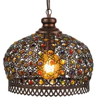 Eglo 49764 JADIDA E27 Lampe à suspendre Ø330mm Cuivre-Antique Multicolore