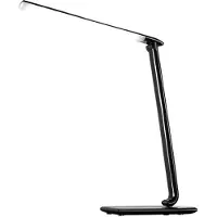 Solight LED stolní lampička stmívatelná, 12W, volba teploty světla, USB, černý lesk