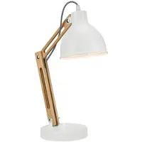 Licht-Erlebnisse Lampe de table MARCELLO BLANC E27 L:31cm H:44cm