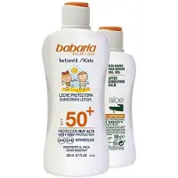 Babaria KIDS SPF50+ LECHE PROTECTORA RESISTENTE AL AGUA 200ML + BALSAMO ALOE 100ML