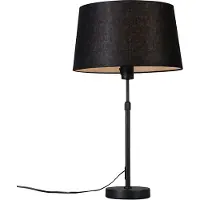 QAZQA Lampe de table noire avec abat-jour noir 35 cm réglable - Parte
