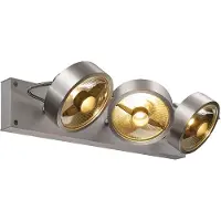 SLV Plafonnier Kalu avec 3 spots sur la barre, Variante : 450 x 180 x 90 mm, 3 x 75 W, aluminium brossé