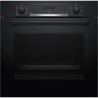 Bosch Serie 4 HBA534BB0 - Four - intégrable - niche - largeur : 56 cm - profondeur : 55 cm - hauteur : 58.5 cm - avec système auto-nettoyant - classe A - noir