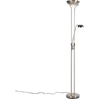 QAZQA Lampadaire en acier avec lampe de lecture avec LED et variateur - Diva 2