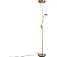QAZQA Lampadaire en bronze avec lampe de lecture avec LED et variateur - Diva 2