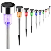Huismerk Lampes solaires de jardin 10 pièces lampes changement de couleur éclairage piquet de terre lumière extérieure