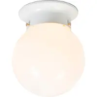 QAZQA Plafonnier rétro en verre opale blanc - Scoop