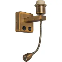 QAZQA Applique murale en bronze avec LED et bras de lecture - Brescia Combi