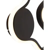 QAZQA Applique murale moderne noire avec LED - Plomp