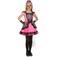 MOM Damisela Skeleton Girl Costume Rose 7-9 Years Enfants