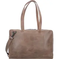 Plevier Sacoche ordinateur portable 15,6" pour Femmes Cuir de vachette pleine fleur 1 poche Taupe