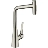 Hansgrohe Metris Select M71 Mitigeur de cuisine monocommande 320, douchette extractible, 2 jets, sBox, finition acier inoxydable