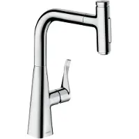 Hansgrohe Mitigeur de cuisine Metris Select M71, monocommande, finition chrome, douchette extractible, 2 jets, système sBox