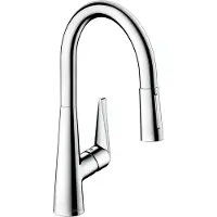 Hansgrohe Mitigeur de cuisine Talis M51, monocommande, hauteur 200 mm, douchette extractible, 2 jets, système sBox, finition chrome
