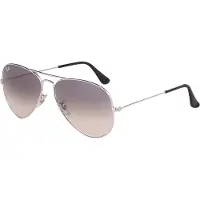 Ray-Ban AVIATOR GRADIENT, pour adultes, unie, modèle aviateur, monture pleine, couleur argent, verres argentés