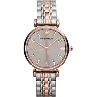 Giorgio Armani Emporio AR1840 GIANNI T-BAR Montre femme en acier inoxydable bicolore