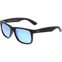 Ray-Ban - Lunettes de soleil lifestyle - Justin Classic Matte Rubber Black Blue Mirror en Nylon - Noir