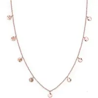 Rosefield Textured Coins Double Wrap Rose Gold Collier, (Laiton, 45 cm)
