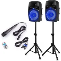 VONYX Vch122A kit d'enceintes actives de 800 W 12" (30 cm) USB/SD-Port MP3 BT