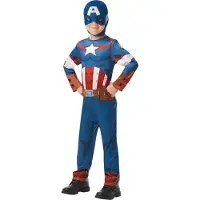 Marvel DÉGUISEMENT CAPTAIN AMERICA GARÇON 5/6 ANS Bleu, Turquoise, Ciel, Marine