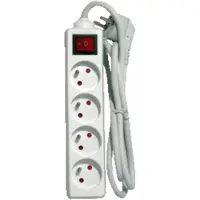 Chacon Bloc multiprise 3 m + Interrupteur Blanc
