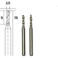 Proxxon 2 forets micro - métal dur Ø 2 mm axe de 3 mm