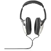 Nedis Casque supra-auriculaire filaire - 3.5 mm - longueur de câble : 2.70 m - réglage du volume - noir / argent
