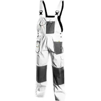 GRUPA TOPEX Pantalon de travail à bavette, blanc, HD, taille XXL/58