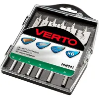 Verto Forets à bois en forme de bêche, 10, 12, 16, 18, 20, 25 mm, lot de 6.
