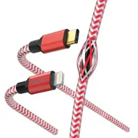 Hama Câble réfléchissant de charge rapide/données, USB-C - iPhone 1,5 m, rouge