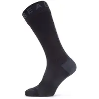 Sealskinz WP All Weather Mid Sock W. Hydrostop, chaussettes, noir/gris