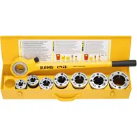 Rems Eva Set R 1/2 - 2 "Fer à fileter à la main avec têtes de coupe à changement rapide R 1 / 2-3 / 4-1-1 1 / 4-1 1 / 2-2" dans un boîtier en acier