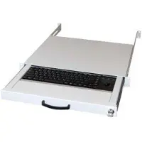 Aixcase AIX-19K1UKDETB-W 19" Rack 1U Tastatur DE Trackball PS2&USB lichtgrau