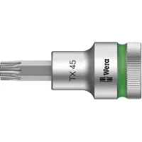 Wera 8767 C HF TORX Embouts à douille TORX HF Zyklop à emmanchement 1/2" avec fonction de retenue, TX 27 x 140 mm