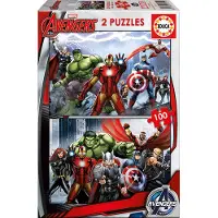 Educa - Puzzle Marvel Avengers 2x100 elementów, oficjalny produkt premium