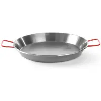 Hendi Poêle à paella acier plat, Poêle + casserole, Argent