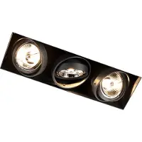 QAZQA Spot encastré noir GU10 AR70 sans bordure 3 lumières - Oneon