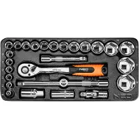 Neo Tools Clé à douille 1/2", jeu de 27 pièces, insert