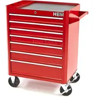 HBM servante d’atelier avec 7 tiroirs, 66 cm, rouge