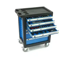 OEM Rempli chariot à outils 154 pouces outils 7 tiroirs chariot d'atelier atelier - bleu