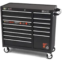 HBM Chariot à outils 14 tiroirs 100 cm, noir