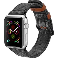 DUX Apple Watch 38 / 40mm - Bracelet en cuir noir (40 mm, Similicuir), Sangles de montre, Noir